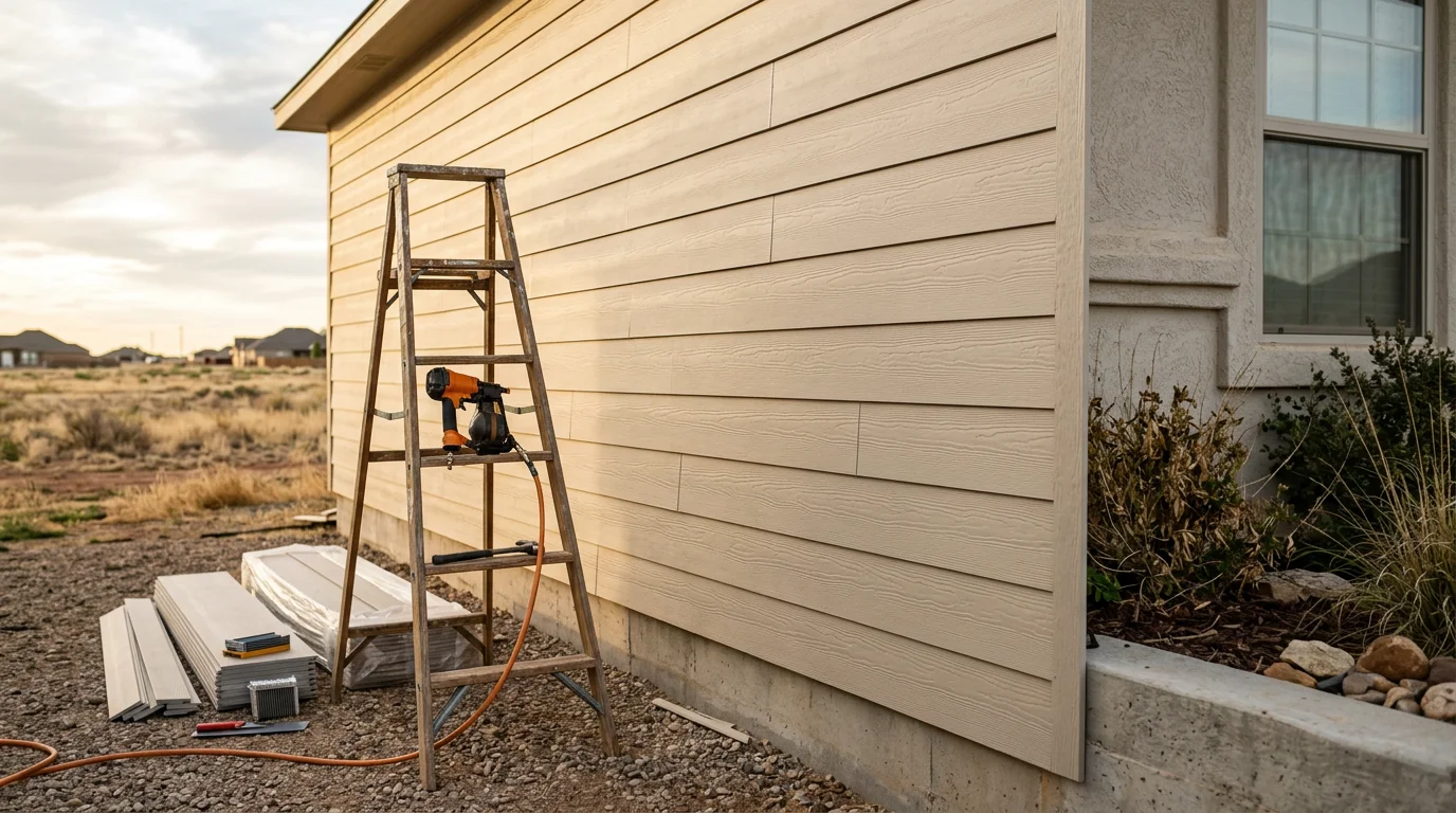 New siding installed on a residential home in Amarillo, Texas